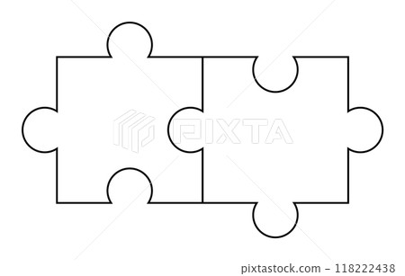 Image features two interlocking puzzle pieces with visible outlines, symbolizing connection and unity. Ideal for teamwork, collaboration, problem-solving, creativity, and education themes. Image features two interlocking puzzle pieces with visible outlines, symbolizing connection and unity. Ideal for teamwork, collaboration, problem-solving, creativity, and education themes. 118222438