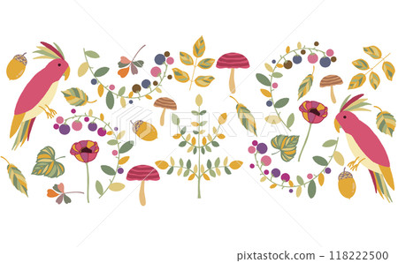 Autumn leaves and birds cute frame material Autumn frame material Autumn leaves and birds cute frame material Autumn frame material 118222500