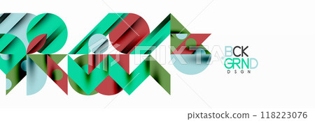 Trendy colorful circles, lines, arrows, triangles and other geometric shapes. Vector Illustration For Wallpaper, Banner, Background, Card, Book Illustration, landing page Trendy colorful circles, lines, arrows, triangles and other geometric shapes. Vector Illustration For Wallpaper, Banner, Background, Card, Book Illustration, landing page 118223076
