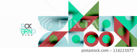 Trendy colorful circles, lines, arrows, triangles and other geometric shapes. Vector Illustration For Wallpaper, Banner, Background, Card, Book Illustration, landing page Trendy colorful circles, lines, arrows, triangles and other geometric shapes. Vector Illustration For Wallpaper, Banner, Background, Card, Book Illustration, landing page 118223077