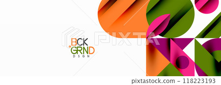 Trendy triangles lines, round elements and circles. Vector Illustration For Wallpaper, Banner, Background, Card, Book Illustration, landing page 118223193