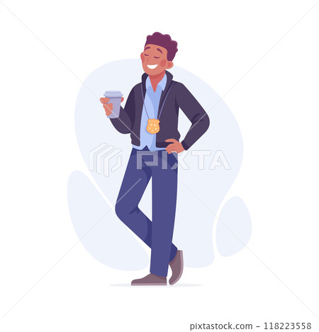 Inspecting Detective Man Character Investigating Case Vector Illustration 118223558