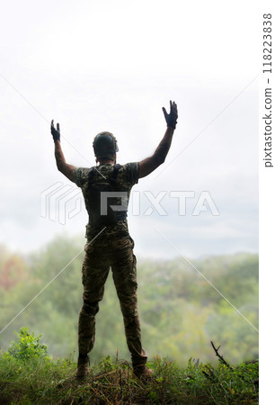 Happy soldier pray to God Happy soldier pray to God 118223838