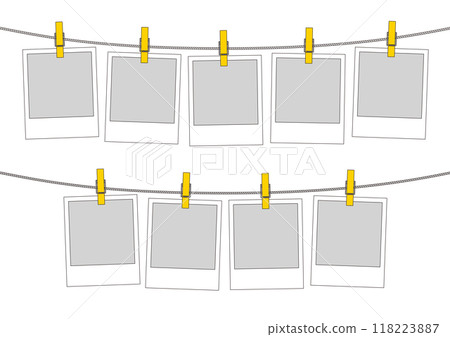 Instant film line drawing frame illustrations_5 and 4 Instant film line drawing frame illustrations_5 and 4 118223887