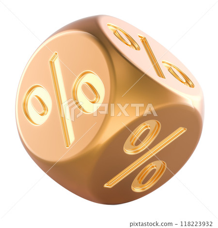 Golden Discount Cube, 3D rendering Golden Discount Cube, 3D rendering 118223932