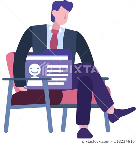 Job interview icon man wait in queue vector 118224616