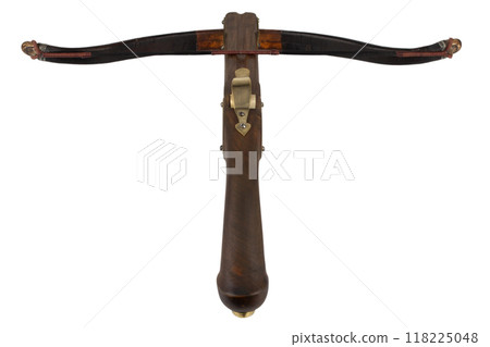 Vintage small crossbow isolated on white Vintage small crossbow isolated on white 118225048