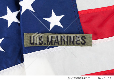 US MARINES Branch Tape on national USA flag 118225063