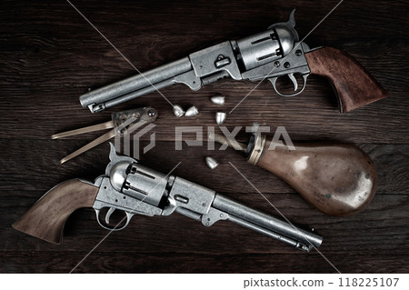 Old West Firearms Colt Dragoon Revolvers with bullet mold, bullets and powder flask 118225107
