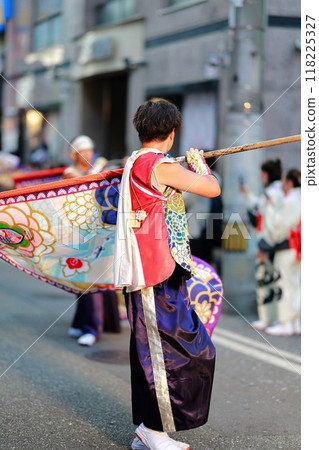 Yosakoi flag waving flower shape Yosakoi flag waving flower shape 118225327