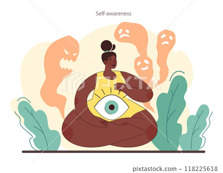 Empathy skill development. Person with deep understanding of emotions and sympathy. Self-development for psychological and emotional maturity. Flat vector illustration 118225618