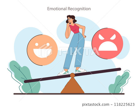 Empathy skill development. Person with deep understanding of emotions and sympathy. Self-development for psychological and emotional maturity. Flat vector illustration 118225623