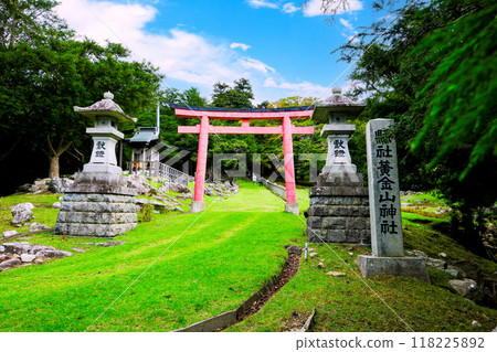 夏日藍天與小金山神社鳥居 118225892