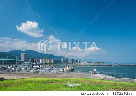 Summer view of Lake Biwa from Otsu Port 118226255