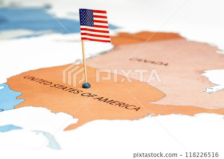 A map of the United States with a United States of America flag on it A map of the United States with a United States of America flag on it 118226516
