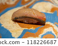 Aging saba sushi in omakase course  - Seasoning mackerel sushi. 118226687