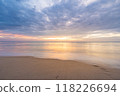 Beautiful sunset at famous Natai beach in Phang nga, southern part of thailand close to Phuket. 118226694