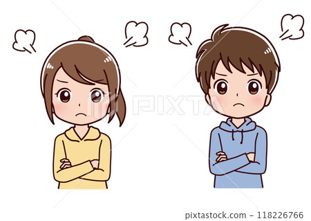 Angry man and woman illustration Angry man and woman illustration 118226766