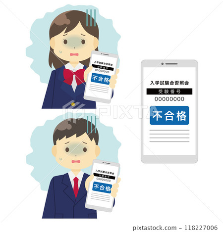 Illustration of successful exam results (web, failed) 118227006