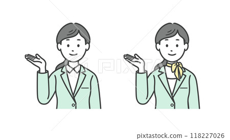 一位女商人提供指導的上半身插圖 118227026