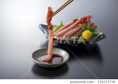 Boiled red snow crab on a plate Boiled red snow crab on a plate 118227256