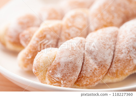 Close up of a twisted donut 118227360