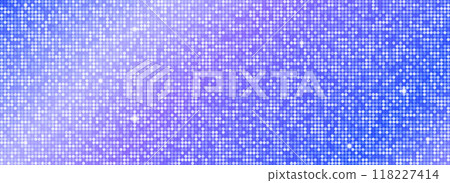 Shining blue disco party pattern background. Iridescent sequin mosaic texture. Abstract sparkling halftone wallpaper. Pop up comic glowing glitter backdrop. Retro vector design template Shining blue disco party pattern background. Iridescent sequin mosaic texture. Abstract sparkling halftone wallpaper. Pop up comic glowing glitter backdrop. Retro vector design template 118227414