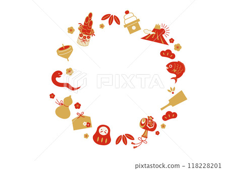 2025年新年幸運符圓形框架(附十二生肖) 2025年新年幸運符圓形框架(附十二生肖) 118228201