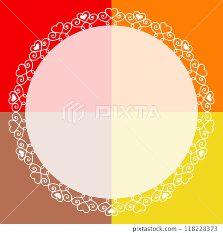 Circular frame with lace pattern 118228373