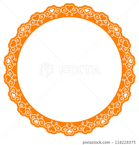 帶有蕾絲圖案的圓形框架 118228375