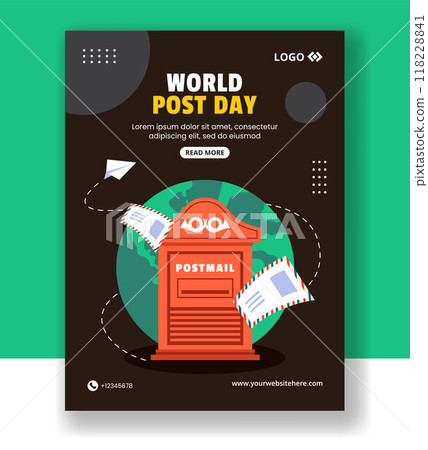 Post Day Vertical Poster Flat Cartoon Hand Drawn Templates Background Illustration Post Day Vertical Poster Flat Cartoon Hand Drawn Templates Background Illustration 118228841