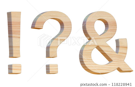 Wood textured symbols set 118228941