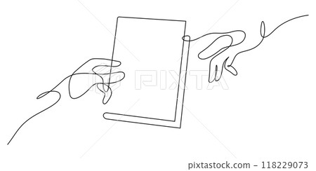 bookcrossing concept one line drawing continuous illustration 118229073