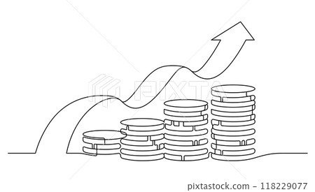 coins stack savings continuous one line 118229077