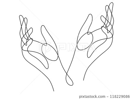caring hands one line drawing continuous minimalist caring hands one line drawing continuous minimalist 118229086