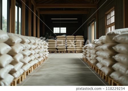 Rice, new rice, white rice warehouse Rice, new rice, white rice warehouse 118229234