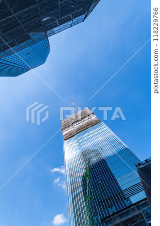 Large-scale construction underway and blue skies Takanawa Gateway 2024.09 f-1 Large-scale construction underway and blue skies Takanawa Gateway 2024.09 f-1 118229766