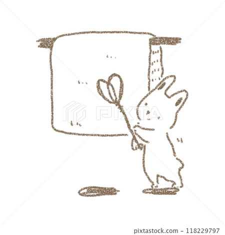 一隻可愛的兔子用蒲團拍烘乾蒲團的變形插圖 一隻可愛的兔子用蒲團拍烘乾蒲團的變形插圖 118229797