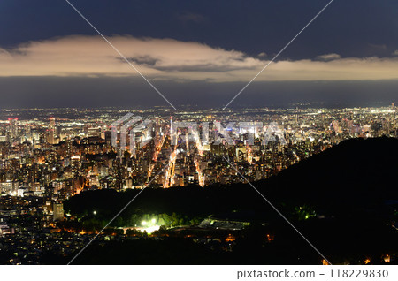 Night view of Sapporo city from Okurayama in summer Night view of Sapporo city from Okurayama in summer 118229830