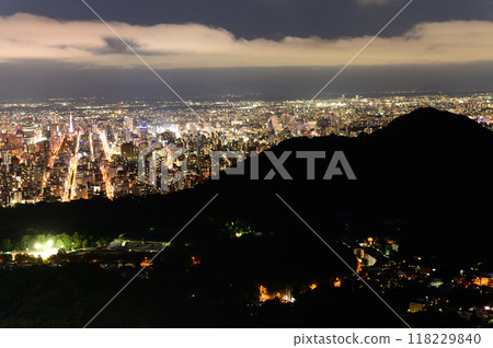 Night view of Sapporo city from Okurayama in summer Night view of Sapporo city from Okurayama in summer 118229840