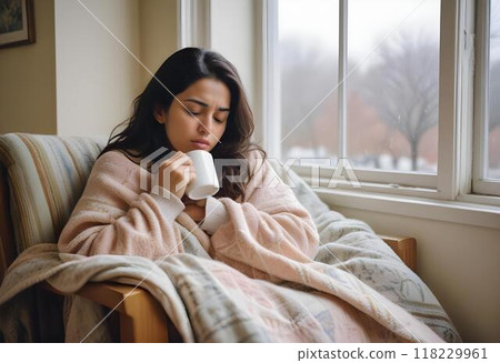 Cozy Moment by the Window Generated by AI 118229961