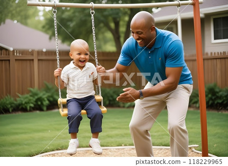 Joyful Moments at the Playground Generated by AI 118229965