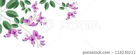 萩秋花背景框架水彩插圖 萩秋花背景框架水彩插圖 118230211