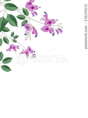 Hagi autumn flower background frame watercolor illustration Hagi autumn flower background frame watercolor illustration 118230212