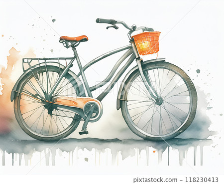 用水彩畫的自行車 118230413