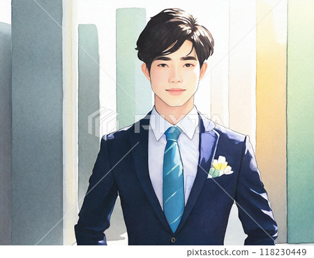 一個人畫水彩的插圖 118230449