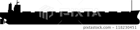 Bulk carrier icon from side view, transparent background 118230451