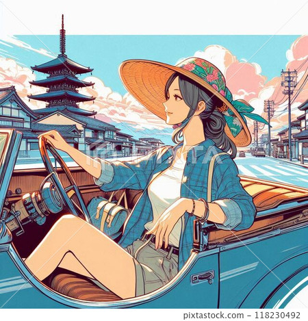 Women enjoying sightseeing 118230492