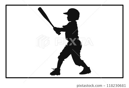 Baseball Kids Silhouettes stock illustration Baseball Kids Silhouettes stock illustration 118230681