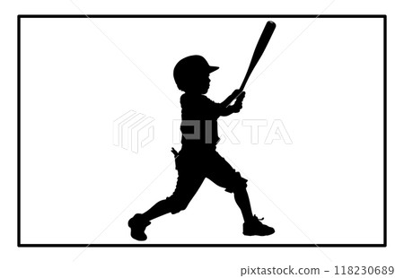 Baseball Kids Silhouettes stock illustration Baseball Kids Silhouettes stock illustration 118230689